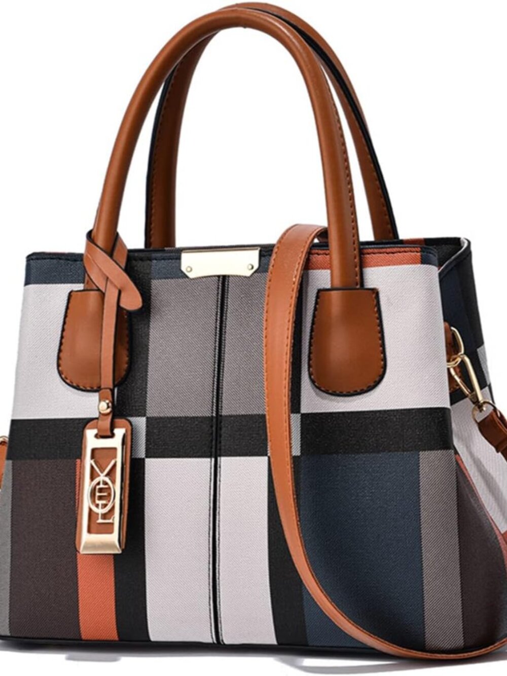 Womens Fashion Handbags Plaid Shoulder Bag Ladies Top Handle Bag Designer Handba